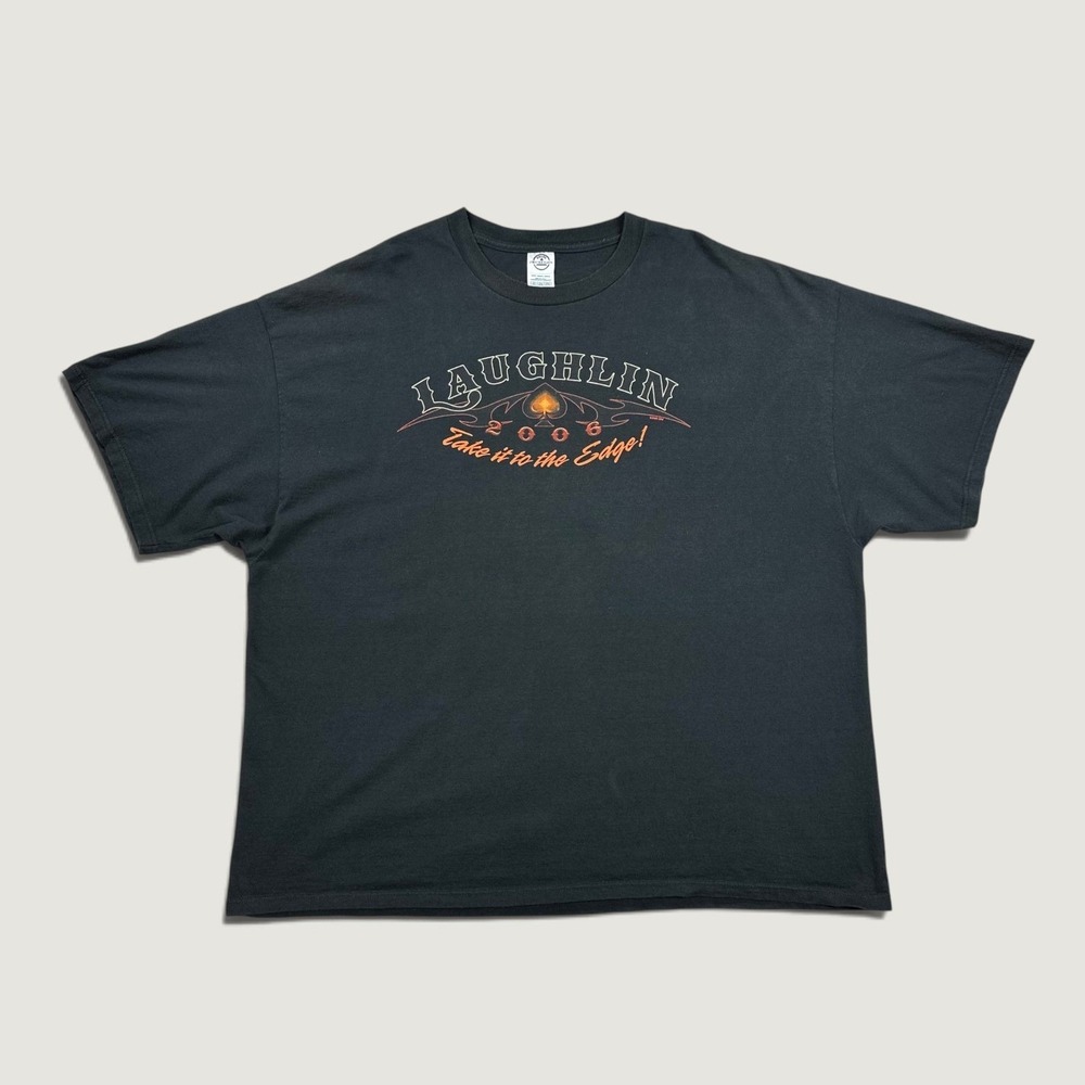 Vintage Laughlin Nevada Shirt Mens 3XL Black Biker Casino 2006 Rally Graphic Tee